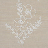 Schumacher Lisbeth Embroidered Sisal Pearl Wallpaper
