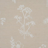 Schumacher Lisbeth Embroidered Sisal Pearl Wallpaper