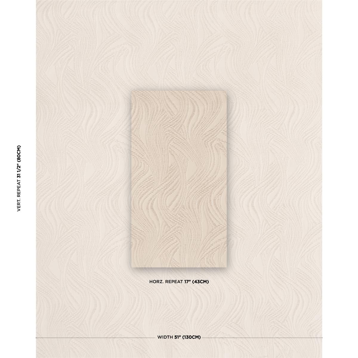 Schumacher Quilted Waves Wallcovering Dune Wallpaper