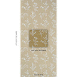Schumacher Lisbeth Embroidered Sisal Olive Wallpaper