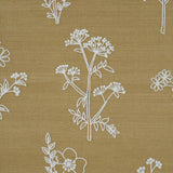 Schumacher Lisbeth Embroidered Sisal Olive Wallpaper
