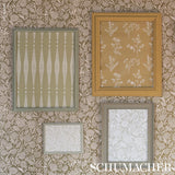 Schumacher Lisbeth Embroidered Sisal Olive Wallpaper
