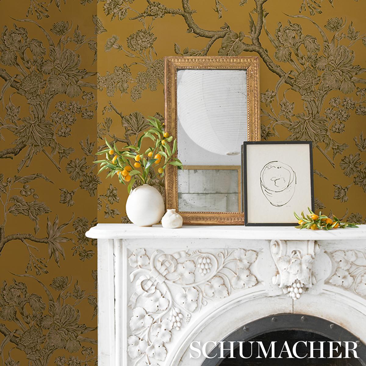 Schumacher Inverness Garden Document Wallpaper