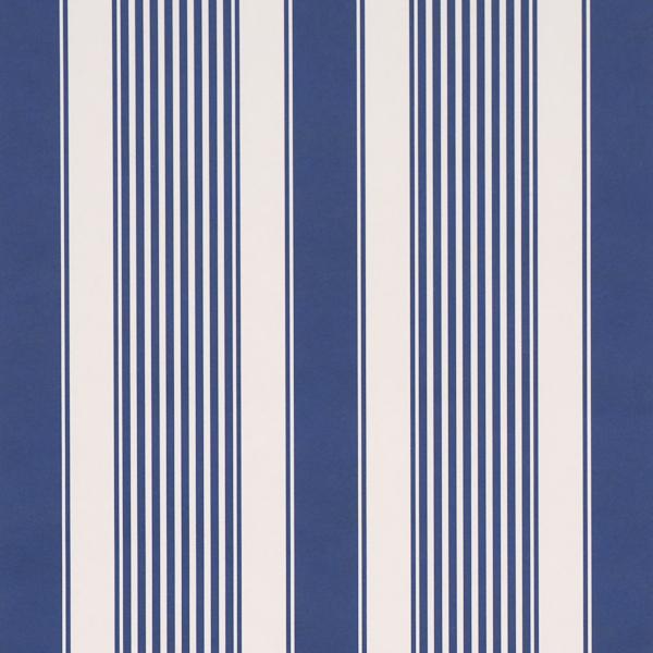 Schumacher Summerville Stripe Indigo Wallpaper