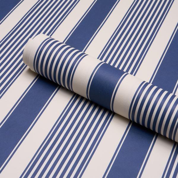Schumacher Summerville Stripe Indigo Wallpaper