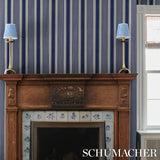 Schumacher Summerville Stripe Indigo Wallpaper