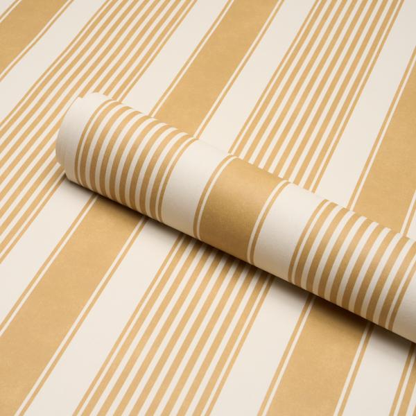 Schumacher Summerville Stripe Ochre Wallpaper