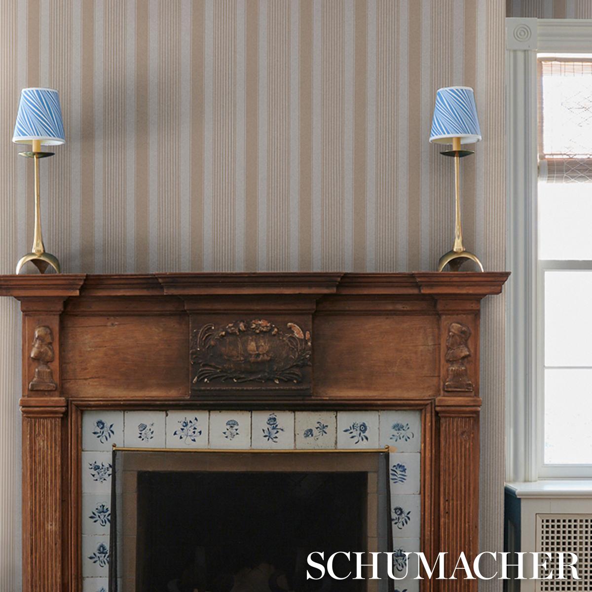 Schumacher Summerville Stripe Birch Wallpaper