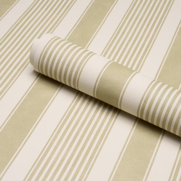 Schumacher Summerville Stripe Celery Wallpaper