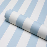 Schumacher Louise Stripe Blue Wallpaper
