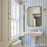 Schumacher Louise Stripe Blue Wallpaper