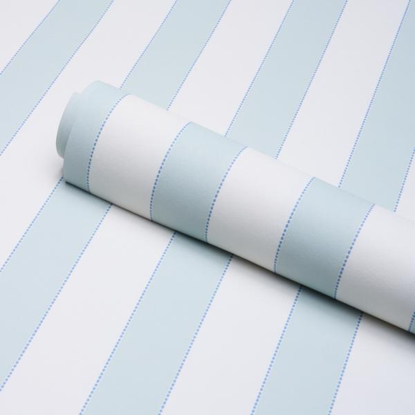 Schumacher Louise Stripe Ice Wallpaper