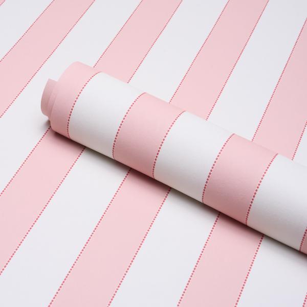 Schumacher Louise Stripe Rose Wallpaper