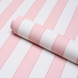 Schumacher Louise Stripe Rose Wallpaper