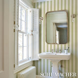 Schumacher Louise Stripe Leaf Wallpaper