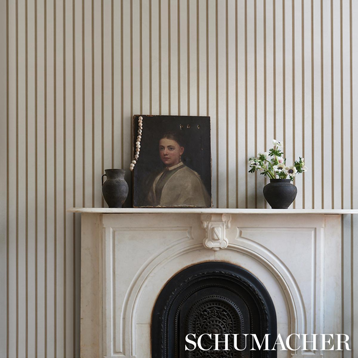Schumacher Westerly Stripe Burlap Wallpaper