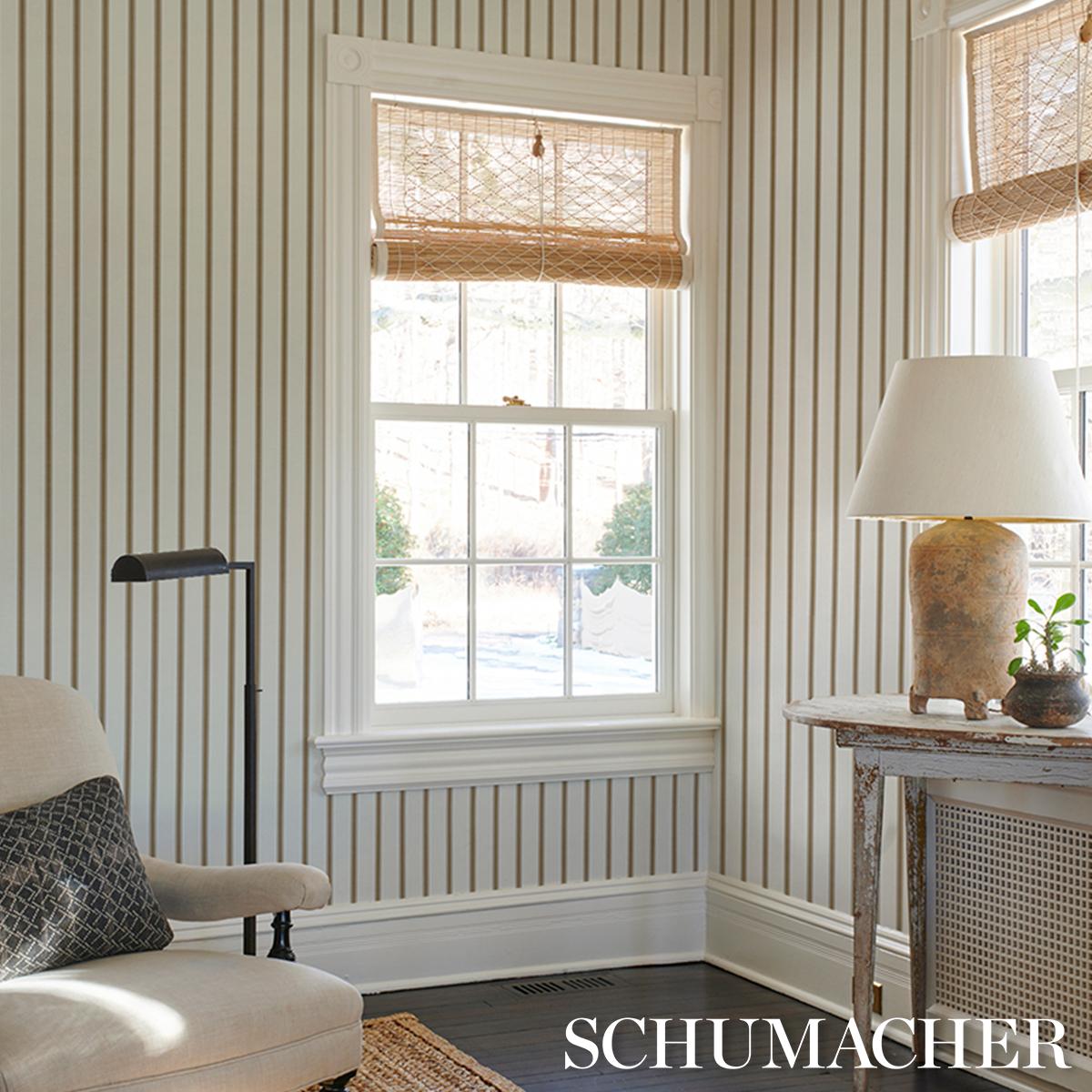 Schumacher Westerly Stripe Burlap Wallpaper