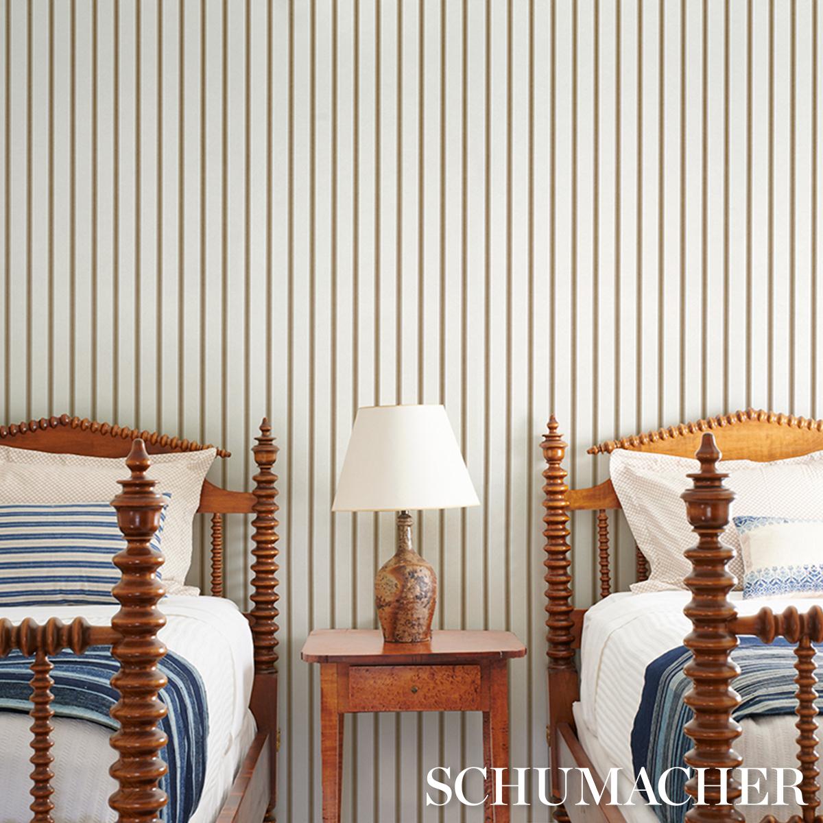Schumacher Westerly Stripe Burlap Wallpaper