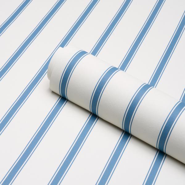 Schumacher Westerly Stripe Blue Wallpaper