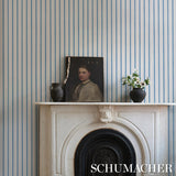 Schumacher Westerly Stripe Blue Wallpaper