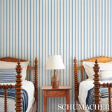 Schumacher Westerly Stripe Blue Wallpaper