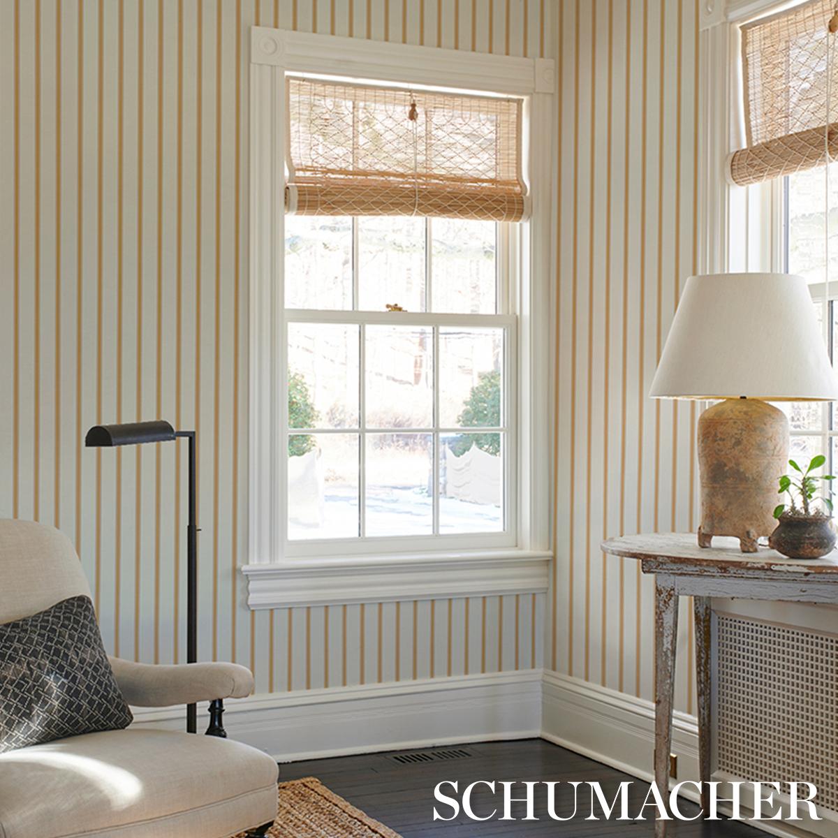 Schumacher Westerly Stripe Marigold Wallpaper