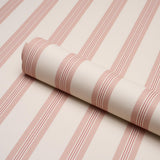 Schumacher Chatham Stripe Rose Wallpaper