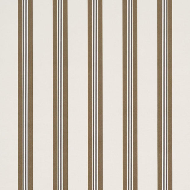 Schumacher Chatham Stripe Umber Wallpaper