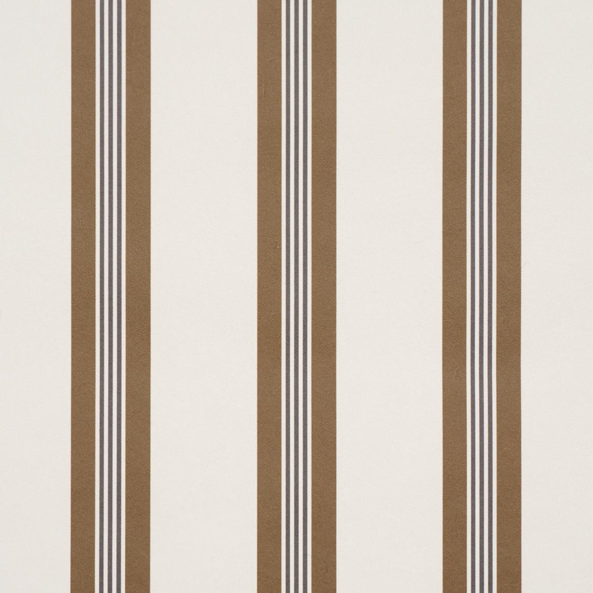 Schumacher Chatham Stripe Umber Wallpaper