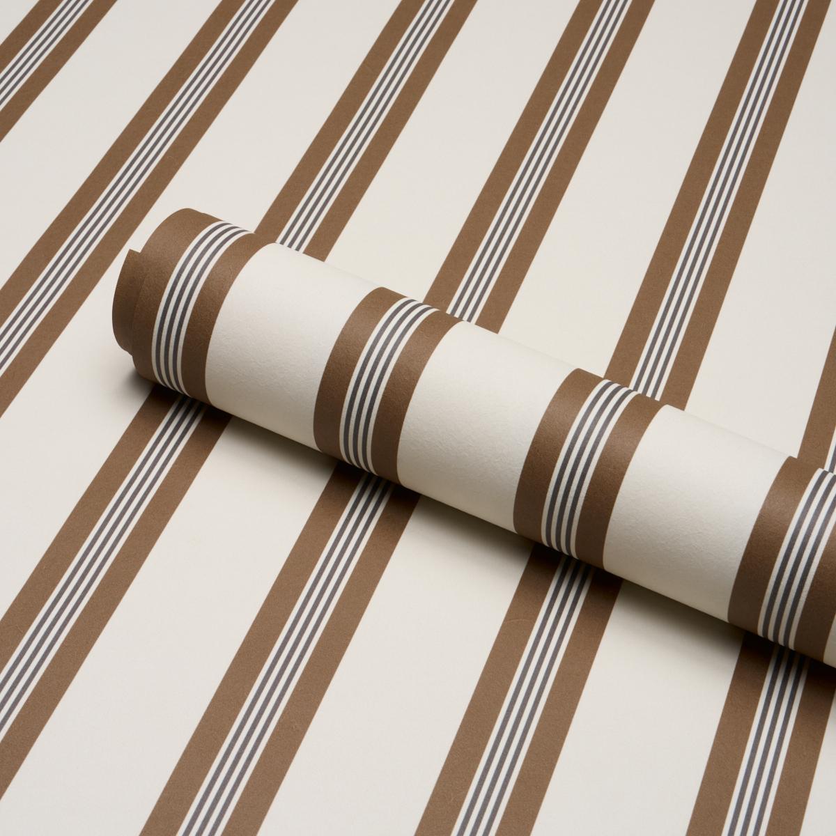 Schumacher Chatham Stripe Umber Wallpaper