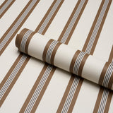 Schumacher Chatham Stripe Umber Wallpaper