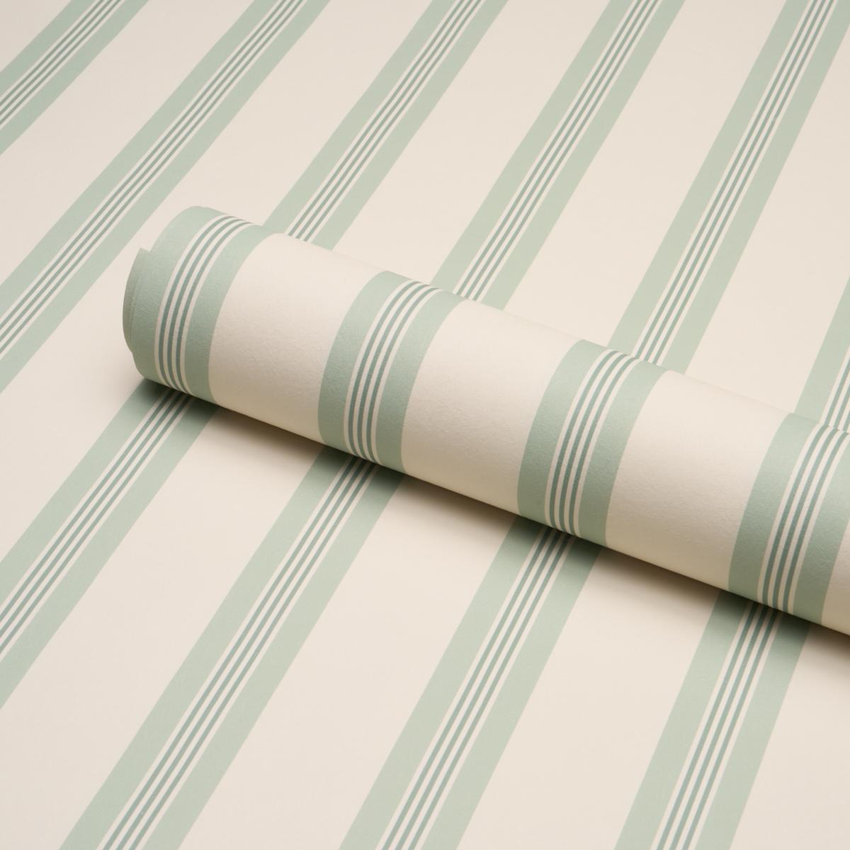 Schumacher Chatham Stripe Celadon Wallpaper