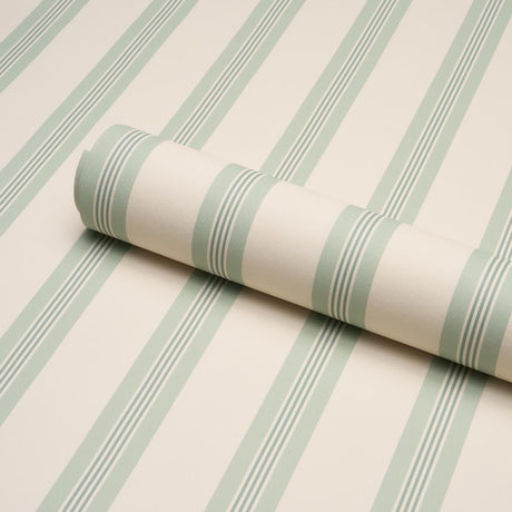 Schumacher Chatham Stripe Celadon Wallpaper