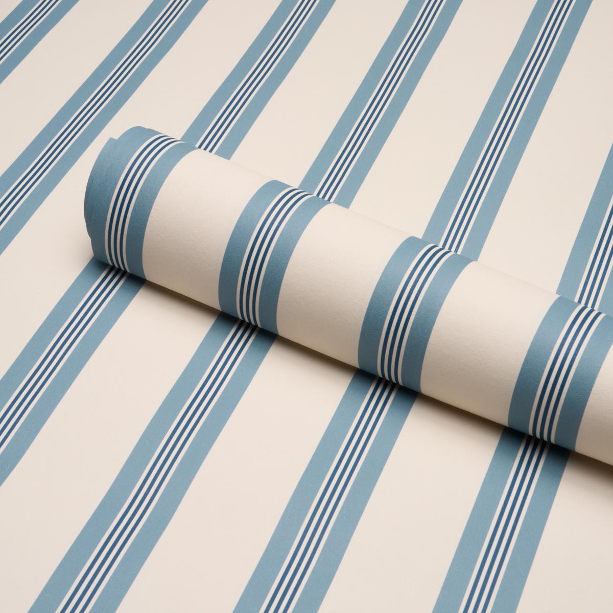 Schumacher Chatham Stripe Delft Wallpaper
