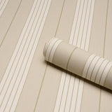 Schumacher Audrey Stripe Sand Wallpaper