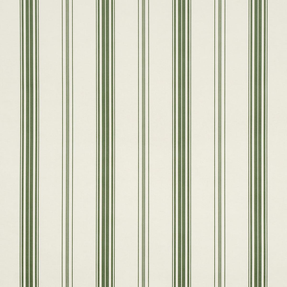 Schumacher Coco Stripe Green Wallpaper