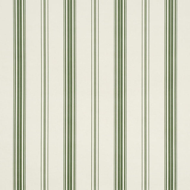 Schumacher Coco Stripe Green Wallpaper