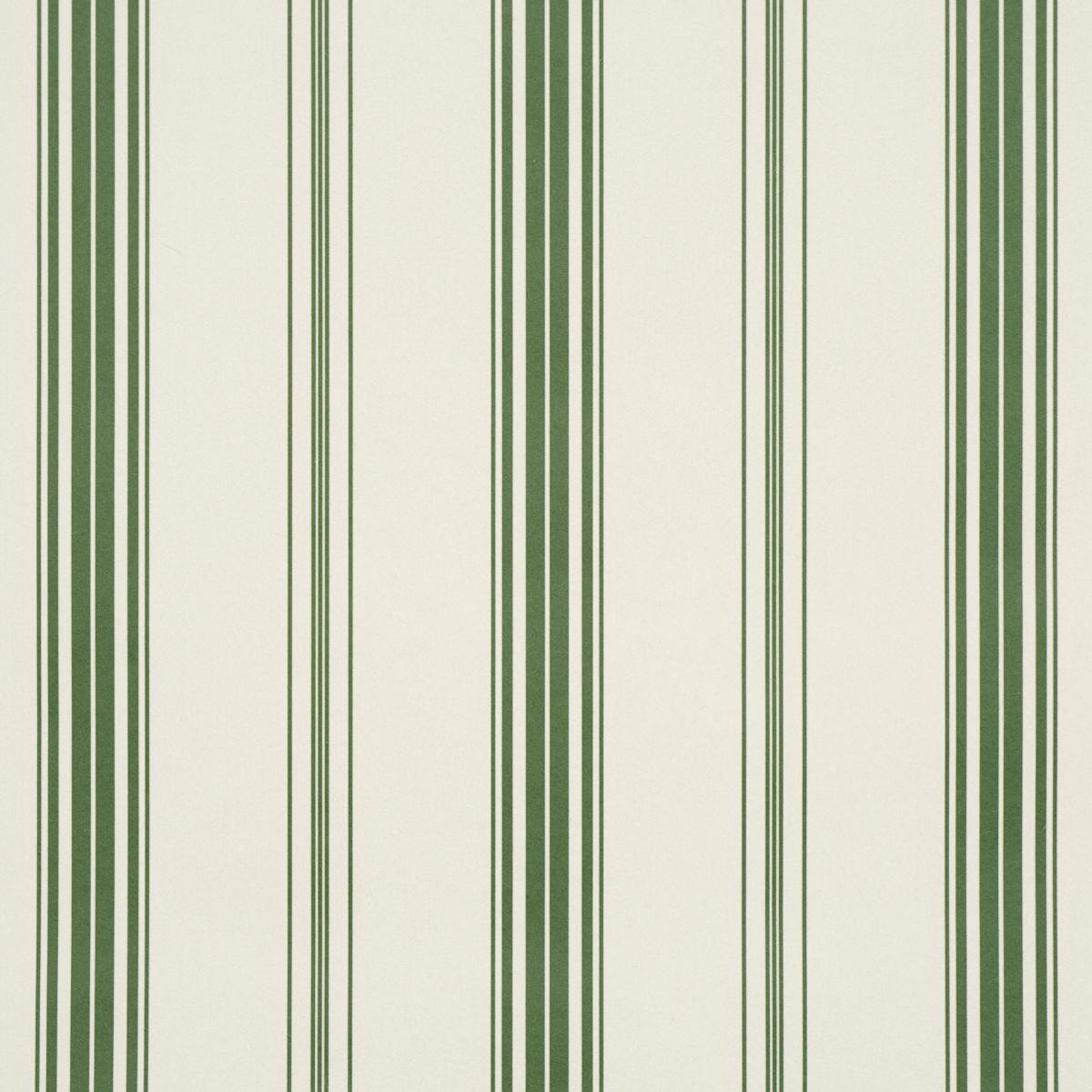 Schumacher Coco Stripe Green Wallpaper