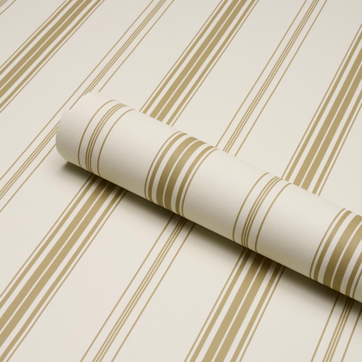 Schumacher Coco Stripe Neutral Wallpaper