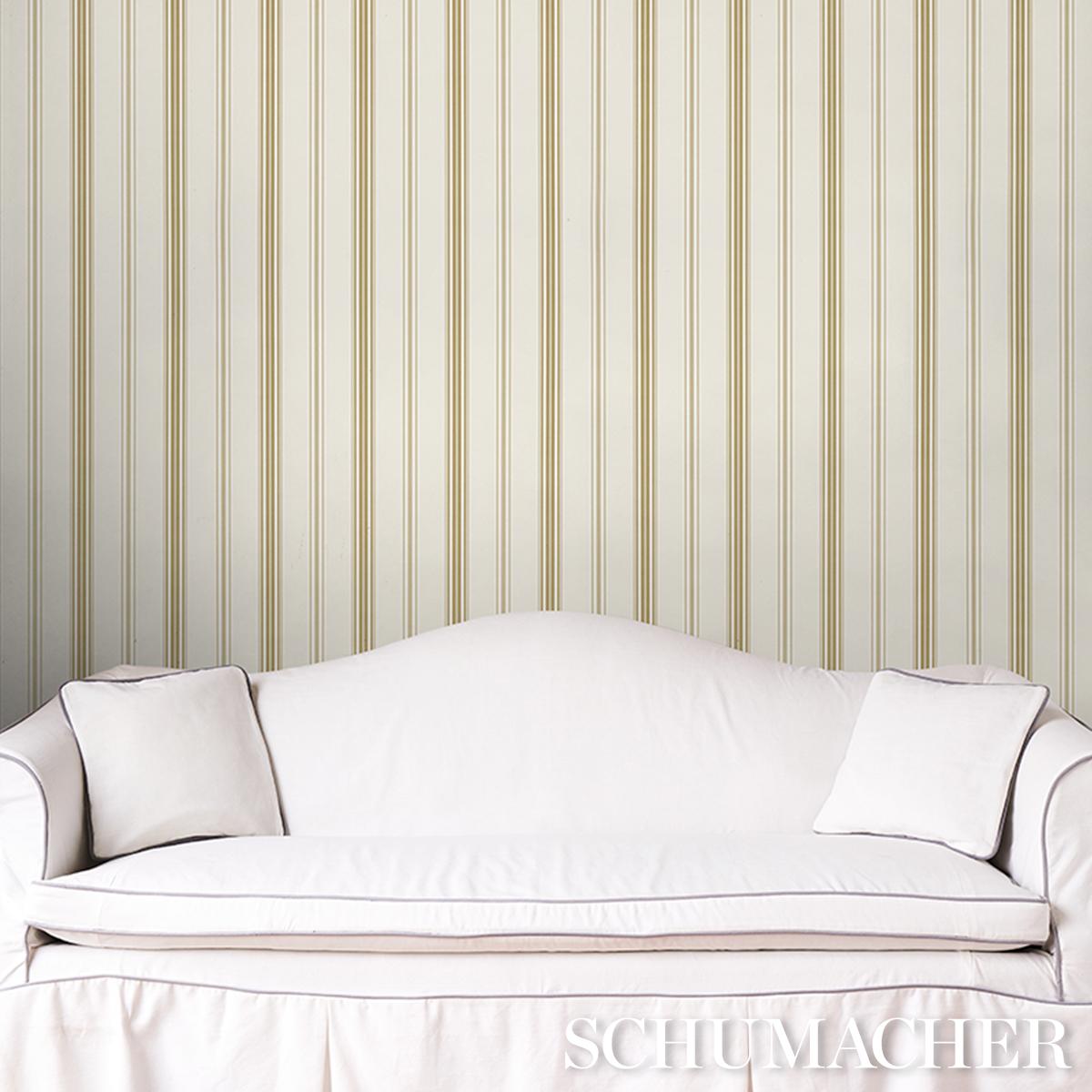 Schumacher Coco Stripe Neutral Wallpaper