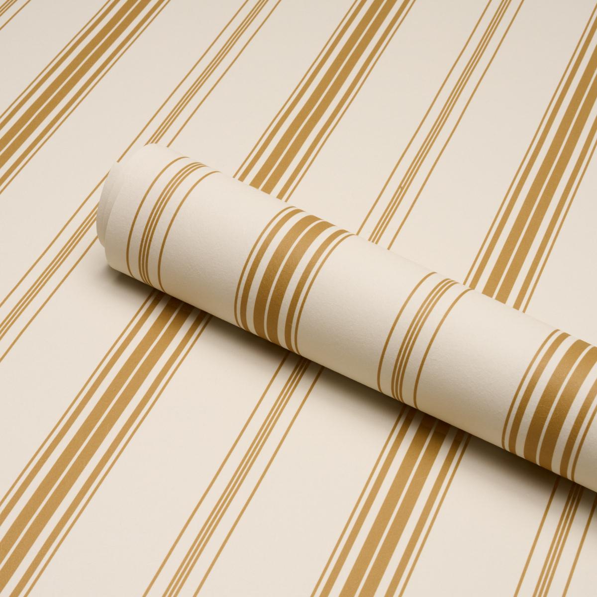 Schumacher Coco Stripe Marigold Wallpaper