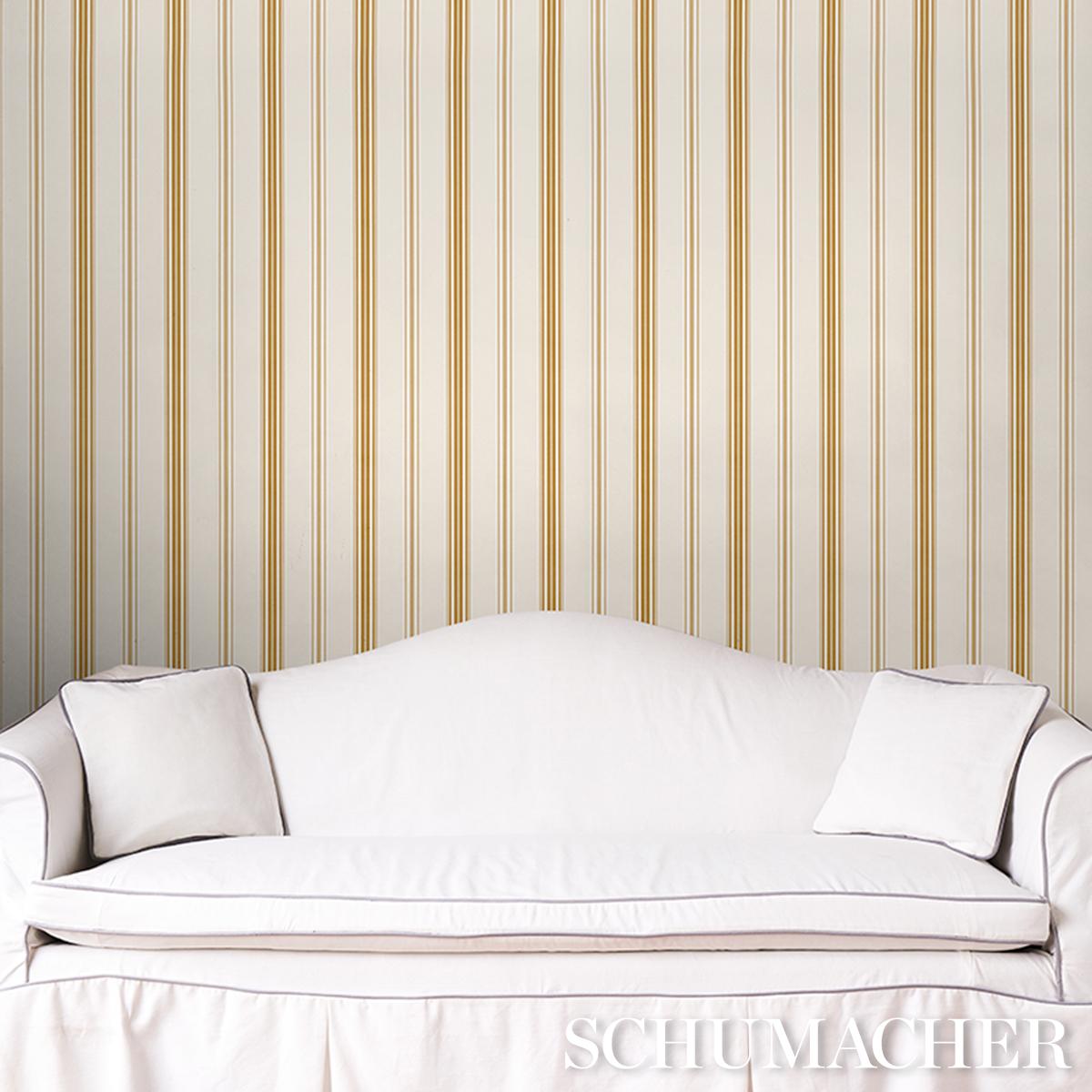 Schumacher Coco Stripe Marigold Wallpaper