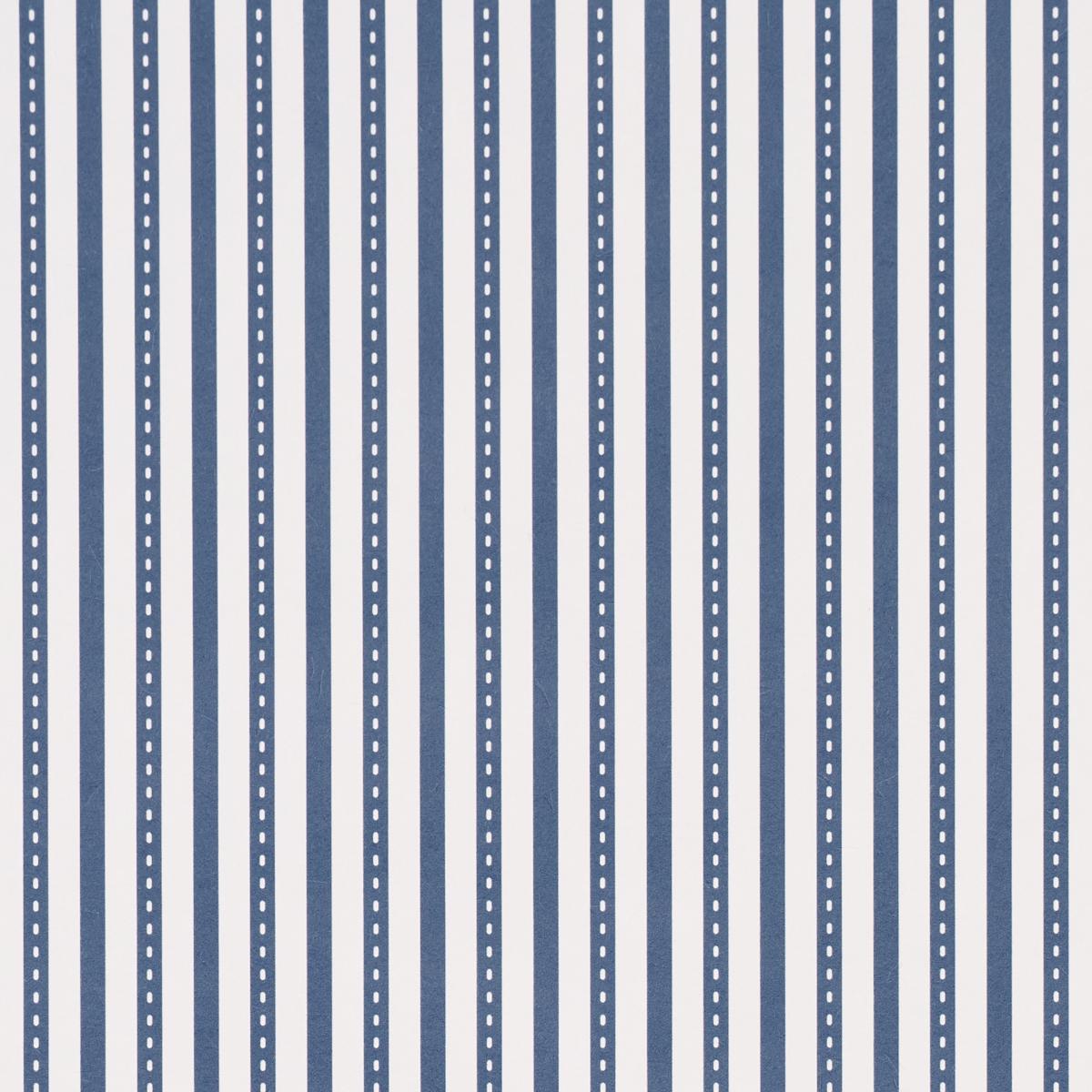 Schumacher Mathis Ticking Stripe Indigo Wallpaper