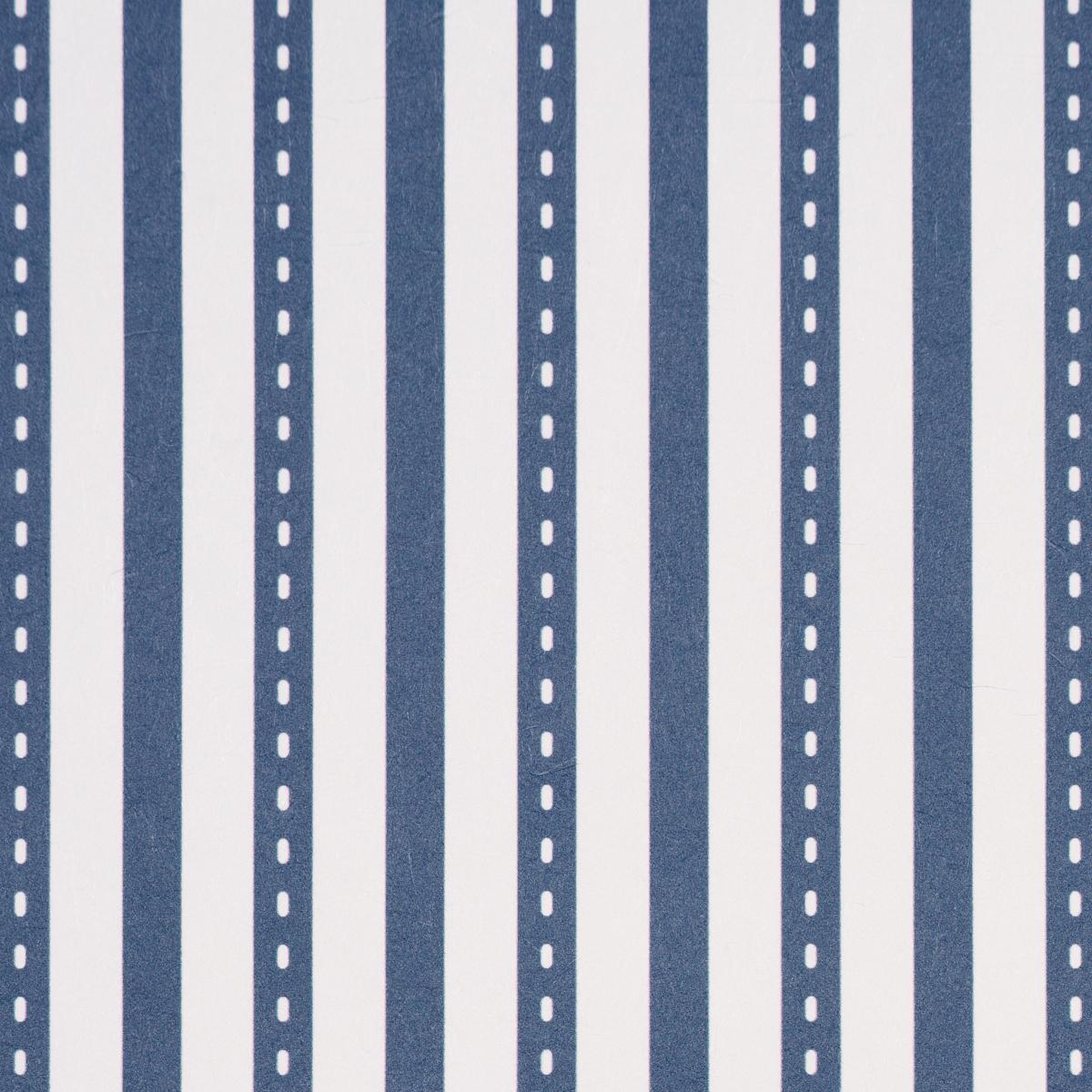Schumacher Mathis Ticking Stripe Indigo Wallpaper