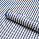 Schumacher Mathis Ticking Stripe Indigo Wallpaper