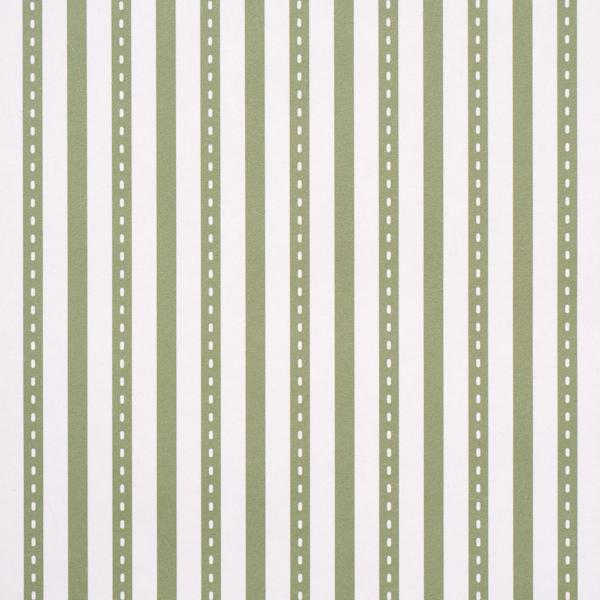 Schumacher Mathis Ticking Stripe Leaf Wallpaper