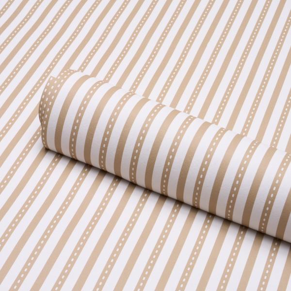 Schumacher Mathis Ticking Stripe Neutral Wallpaper