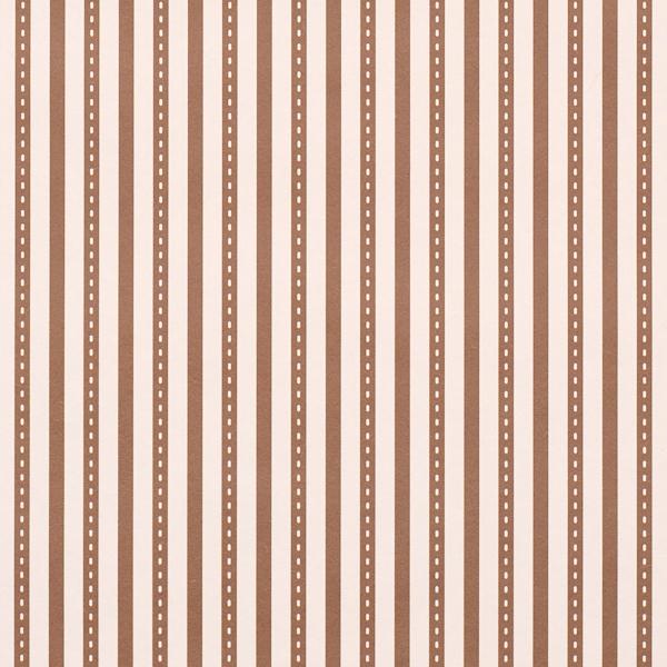 Schumacher Mathis Ticking Stripe Umber Wallpaper