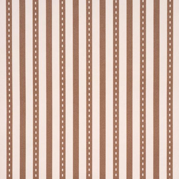 Schumacher Mathis Ticking Stripe Umber Wallpaper