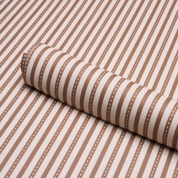 Schumacher Mathis Ticking Stripe Umber Wallpaper